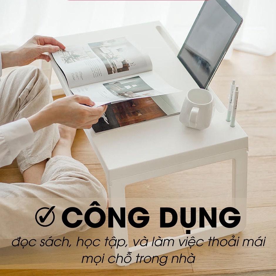 BÀN NHỰA GẤP GỌN CHO NGƯỜI LỚN, CHO BÉ THÔNG MINH, BÀN NHỰA CAO CẤP CÓ KHE CẮM BÚT, IPAD VIỆT NHẬT