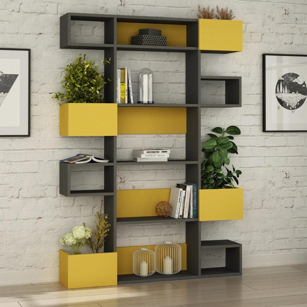 Kệ sách gỗ hiện đại SMLIFE Benazir  | Gỗ MDF dày 17mm chống ẩm | D127xR23xC180cm - Màu