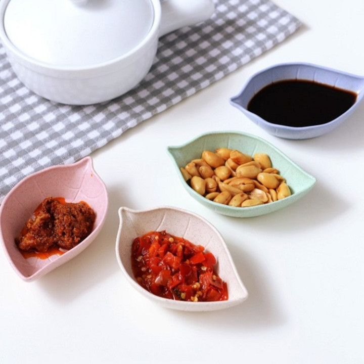 Combo 10 Đĩa đựng gia vị hình lá lúa mạch nhiều màu