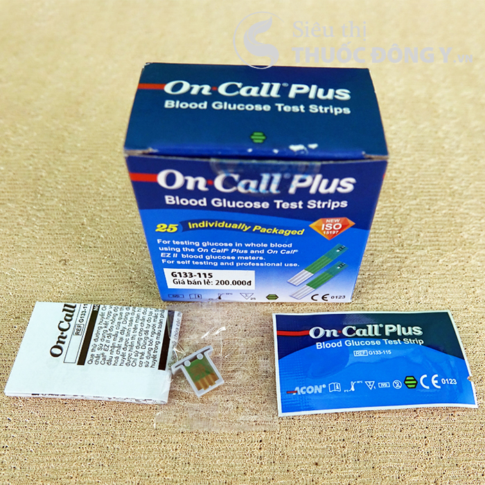 Que thử của máy đo đường huyết On Call Plus (hộp 25 que)