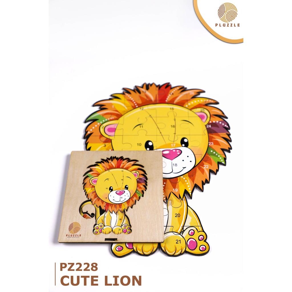 PLUZZLE Bộ xếp hình gỗ thông minh puzzle đồ chơi ghép hình –  Con Sư Tử – PZ228