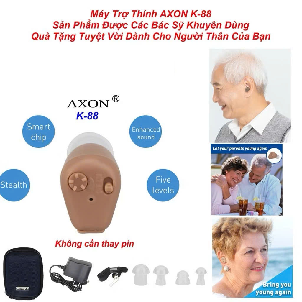 Tai Nghe AXON Mini Trợ Thíjnh Cao Cấp – Sạc Pin Nhanh, Nhỏ Gọn, Hỗ Trợ Nghe Rõ Mọi Lúc Mọi Nơi, ĐÈN TRANG TRÍ , ĐỒ DÙNG NGOÀI TRỜI , ĐỒNG HỒ TREO TƯỜNG