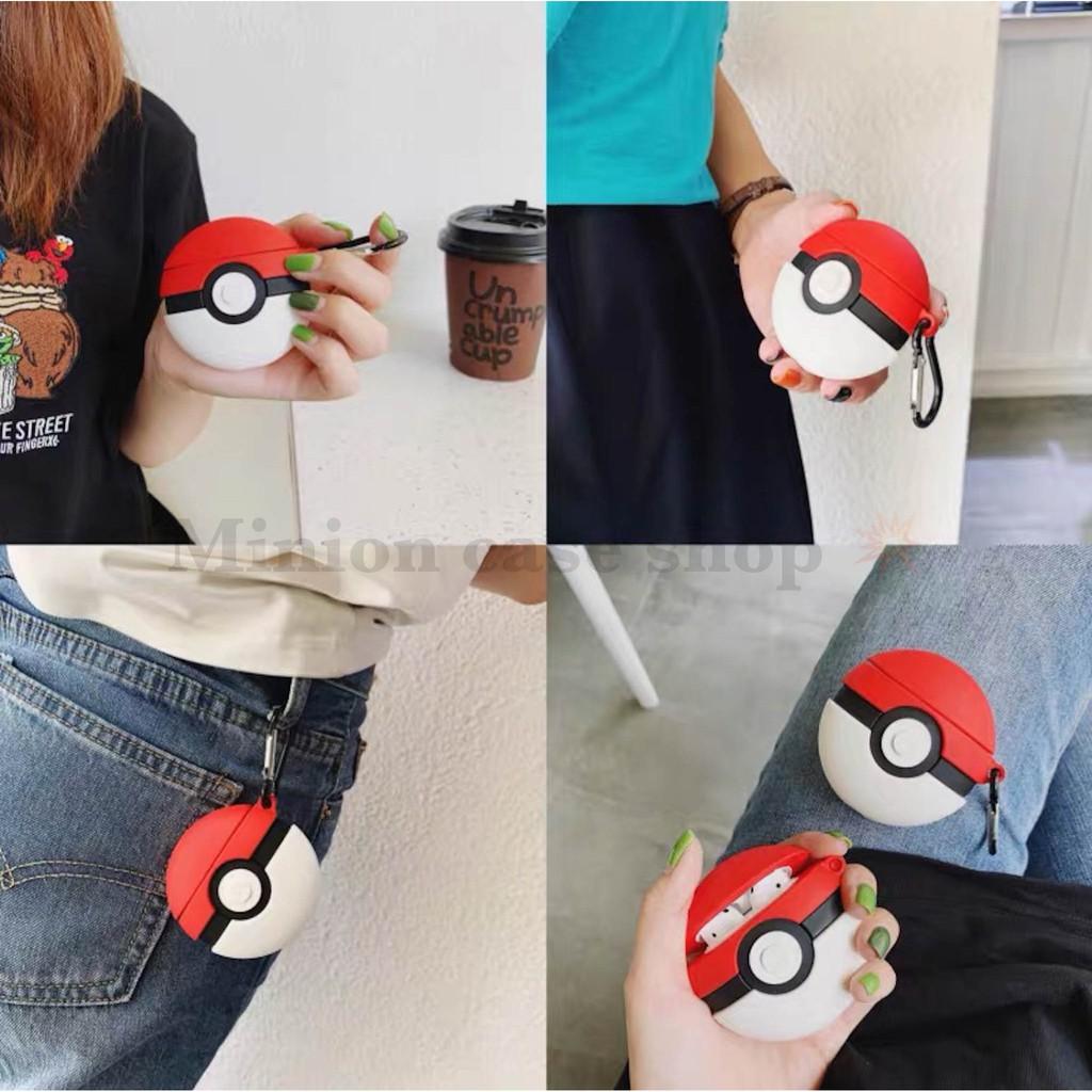 Bao Case Ốp dành cho airpod 1 và 2, tai nghe bluetooth i11,i12, i100, i200, i9s... pokemon ball hình đẹp cao cấp