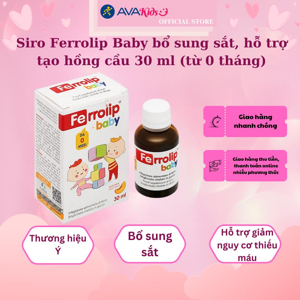 Siro Ferrolip Baby bổ sung sắt, hỗ trợ tạo hồng cầu 30 ml (từ 0 tháng)