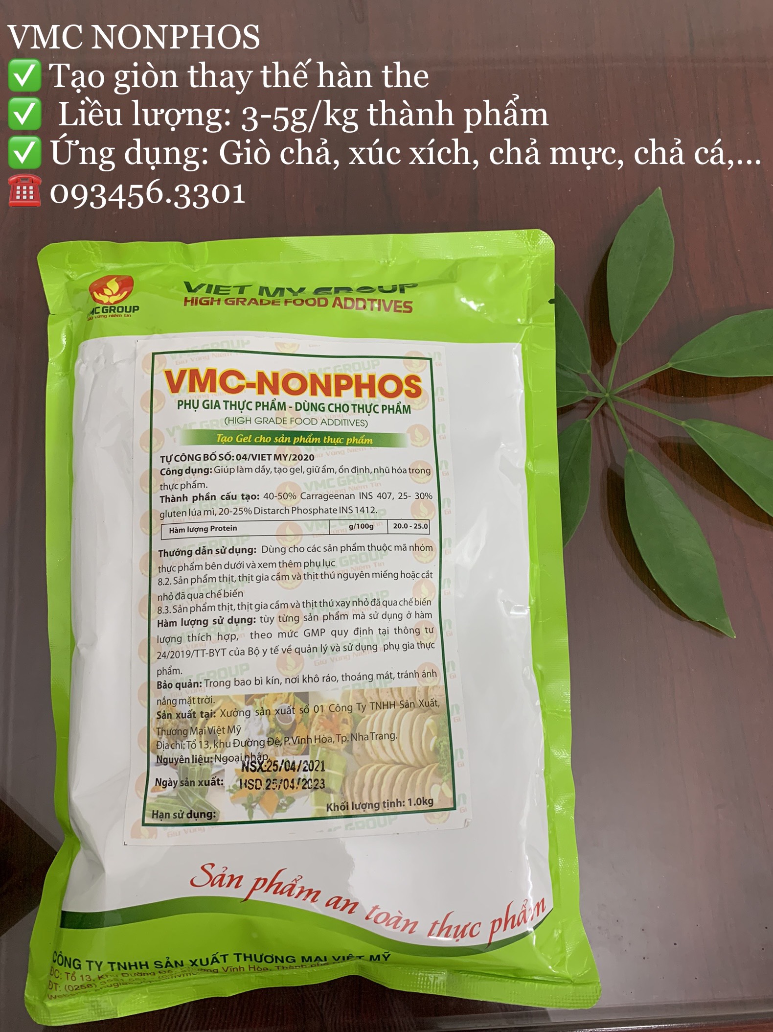 Sản phẩm tạo dai giòn tự nhiên cho giò chả VMC NONPHOS