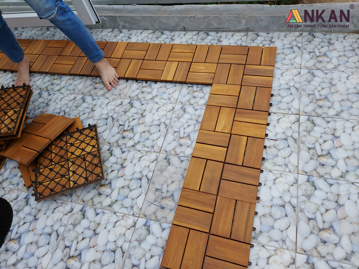 Vỉ Gỗ Nhựa Lót Sàn ANKAN 30x30cm – Bền Đẹp, Chịu Lực Cao, Lắp Ghép Nhanh, Dùng Cho Ban Công &amp; Sân Vườn