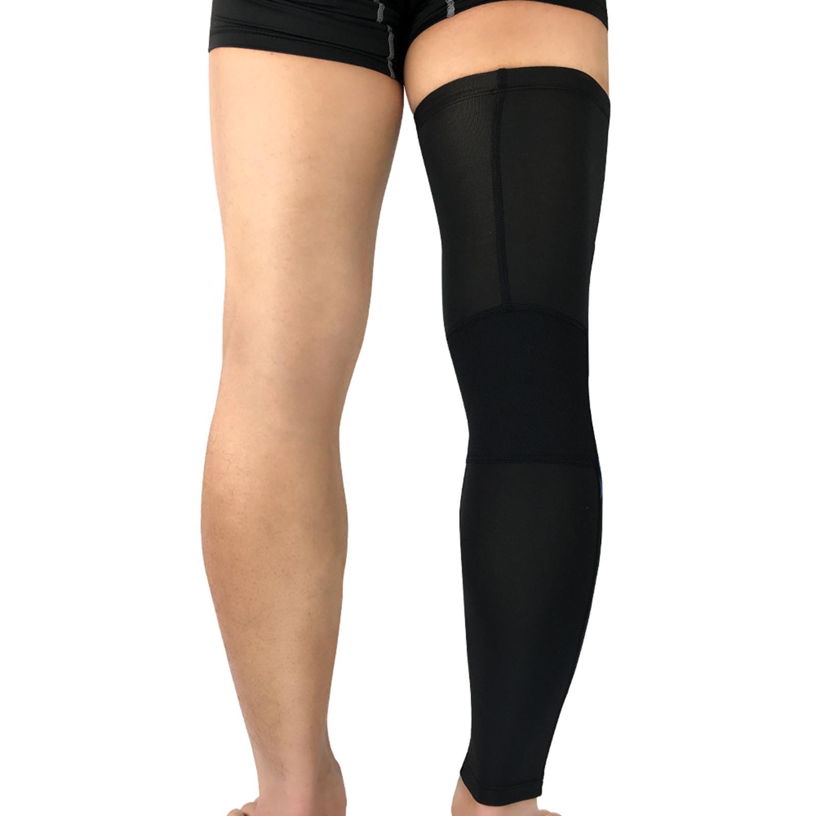 2x Long Leg Sleeves Full Leg Compression Sleeve for for Workout, Running, Basketball, Football, Cycling