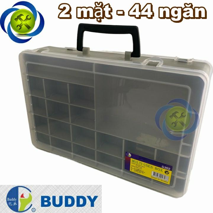 Thùng đựng ốc vít Buddy BK0011 S302 kích thước 36 x 23 x 10cm hai mặt có 44 ngăn