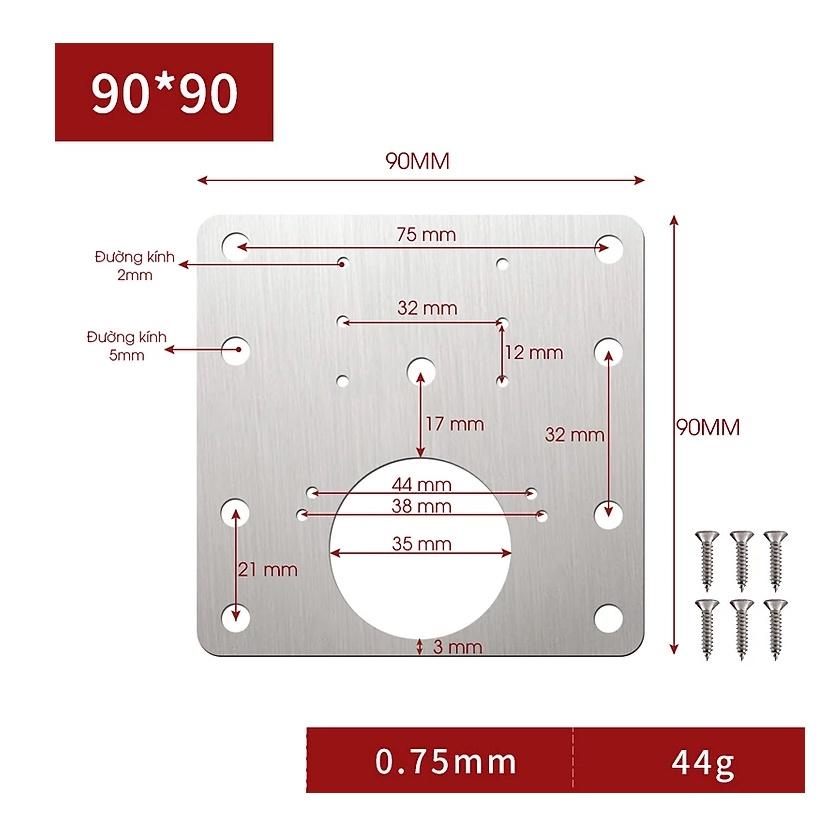 Miếng đệm sửa bản lề cửa tủ - Chất liệu thép không gỉ - Hàng chất lượng cao - Không ưng hoàn tiền -Tặng kèm 8 vít 3x15mm