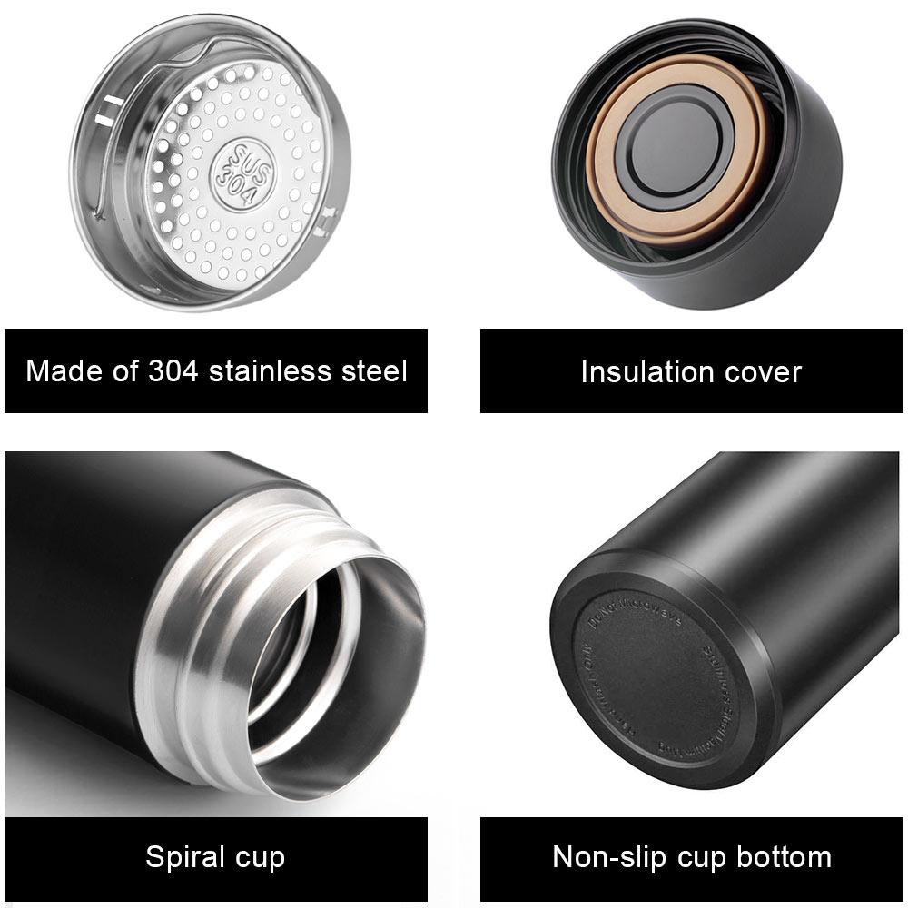 Cách Nhiệt Nước Với Đèn LED Hiển Thị Nhiệt Độ Đôi Inox Treo Tường Hút Chân Không Nhiệt Bé Tập Uống 500ML