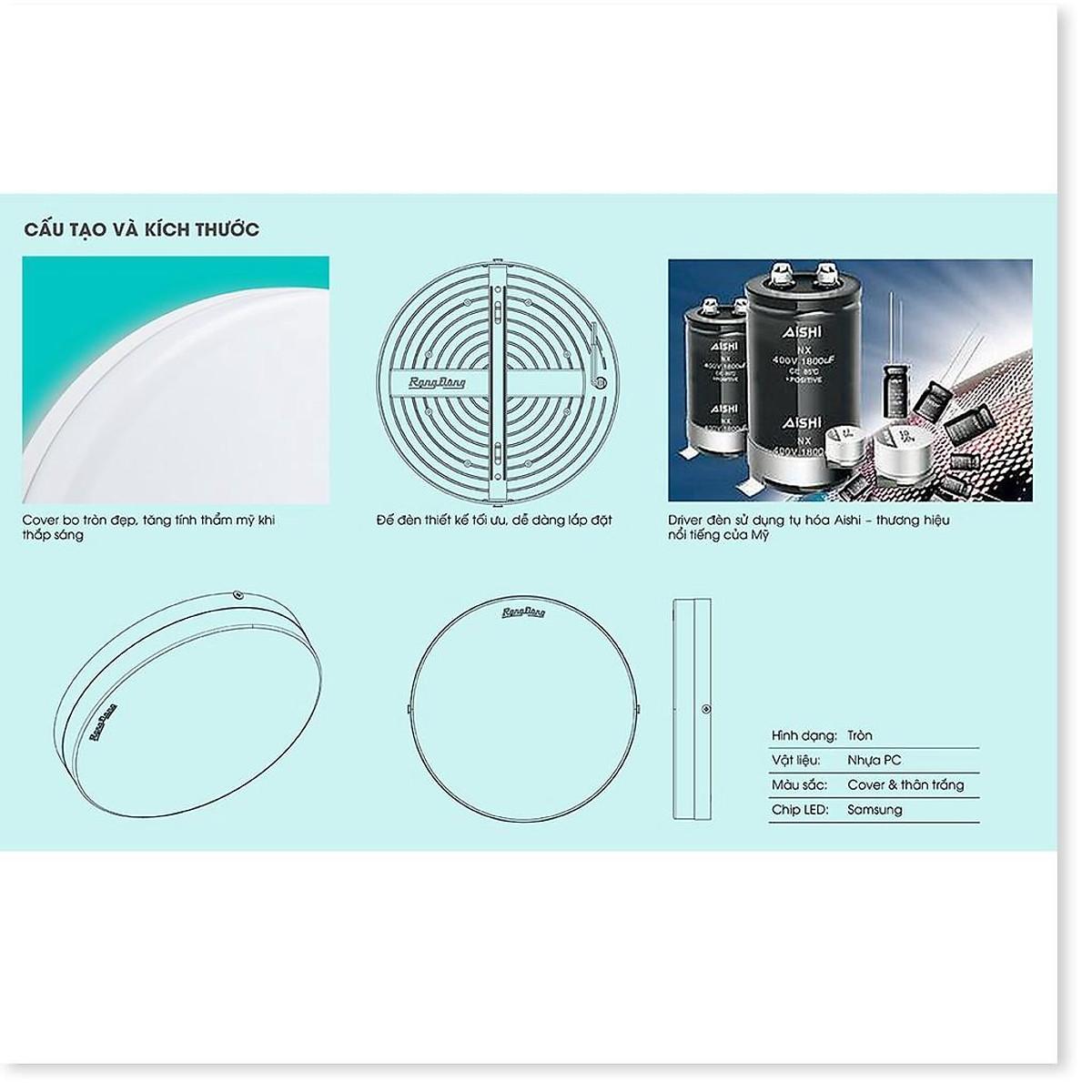 Đèn LED Ốp trần đổi màu 30W Rạng Đông LN12 ĐM 300/30W