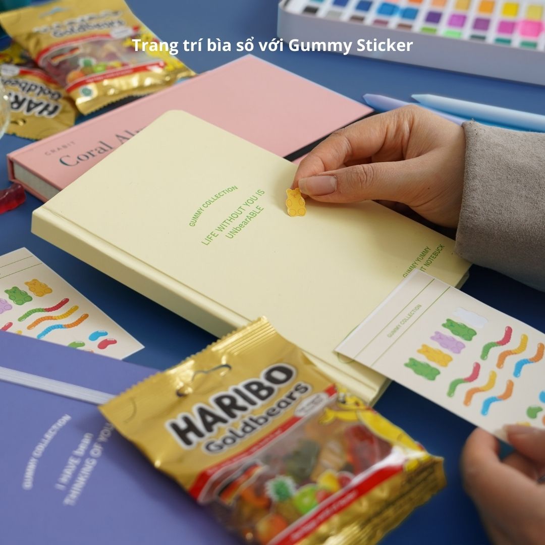 Sổ tay bỏ túi Crabit ruột dotgrid, 100gsm, 120 trang - Gummy Bear