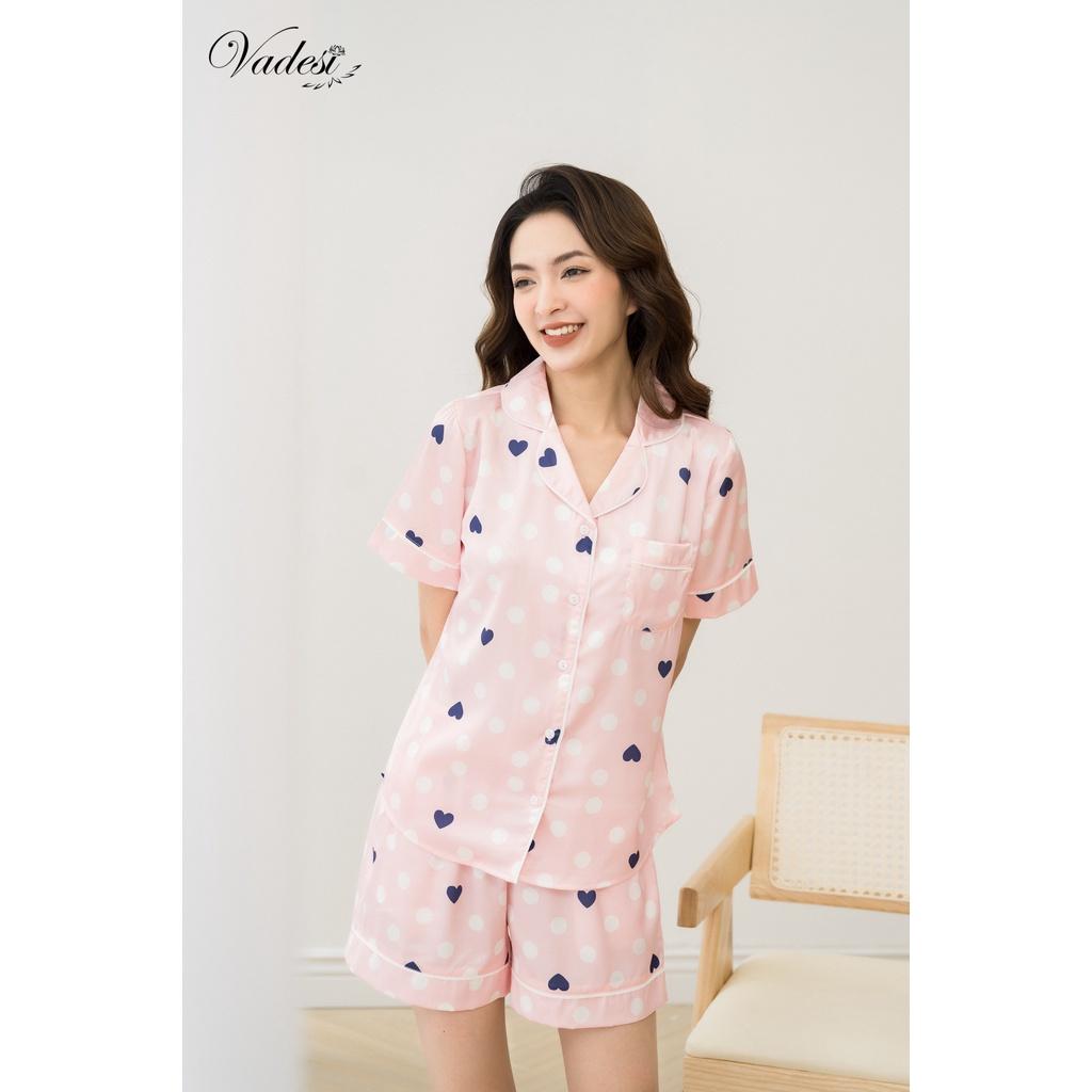 Bộ Pijama Đùi Nữ Mặc Nhà Chất Liệu Lụa Luxury Cao Cấp Họa Tiết Sang Đẹp Mát Mềm