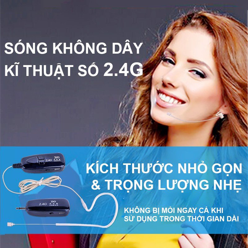 XXD-19 - Micro Hạt Gạo Không Dây 2.4G / UHF Cài Tai Dùng Cho Giảng Dạy, MC Sân Khấu