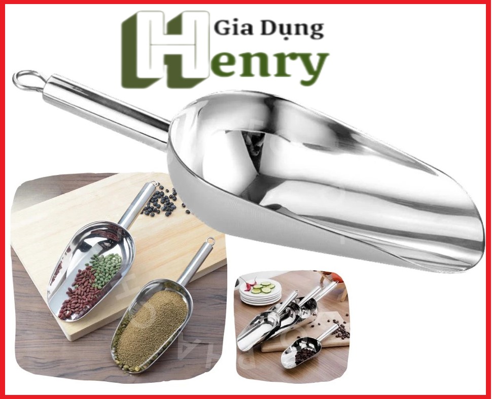 Xẻng xúc đá cao cấp bằng Inox dày, không rỉ - HENRYSA