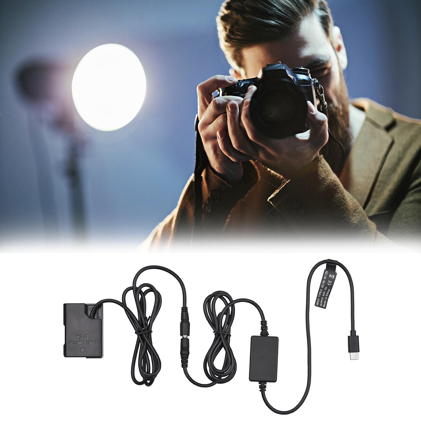 PD USB Type-C Cable to EP-5A Dummy Battery DC Coupler EN-EL14 for Nikon D5600 D5500 D5300 D3200 D3300 D3400 D3500 P7800