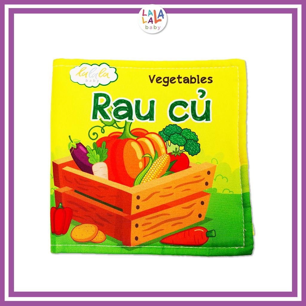 Combo 2 cuốn sách vải Lalala baby, kích thích đa giác quan, kích thước 15x15cm 12 trang