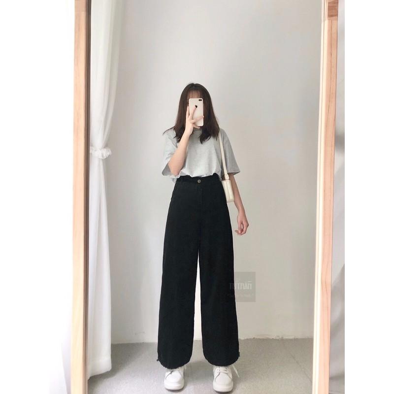 Quần Jogger Nhung tăm rút gấu ( Ảnh Thật)