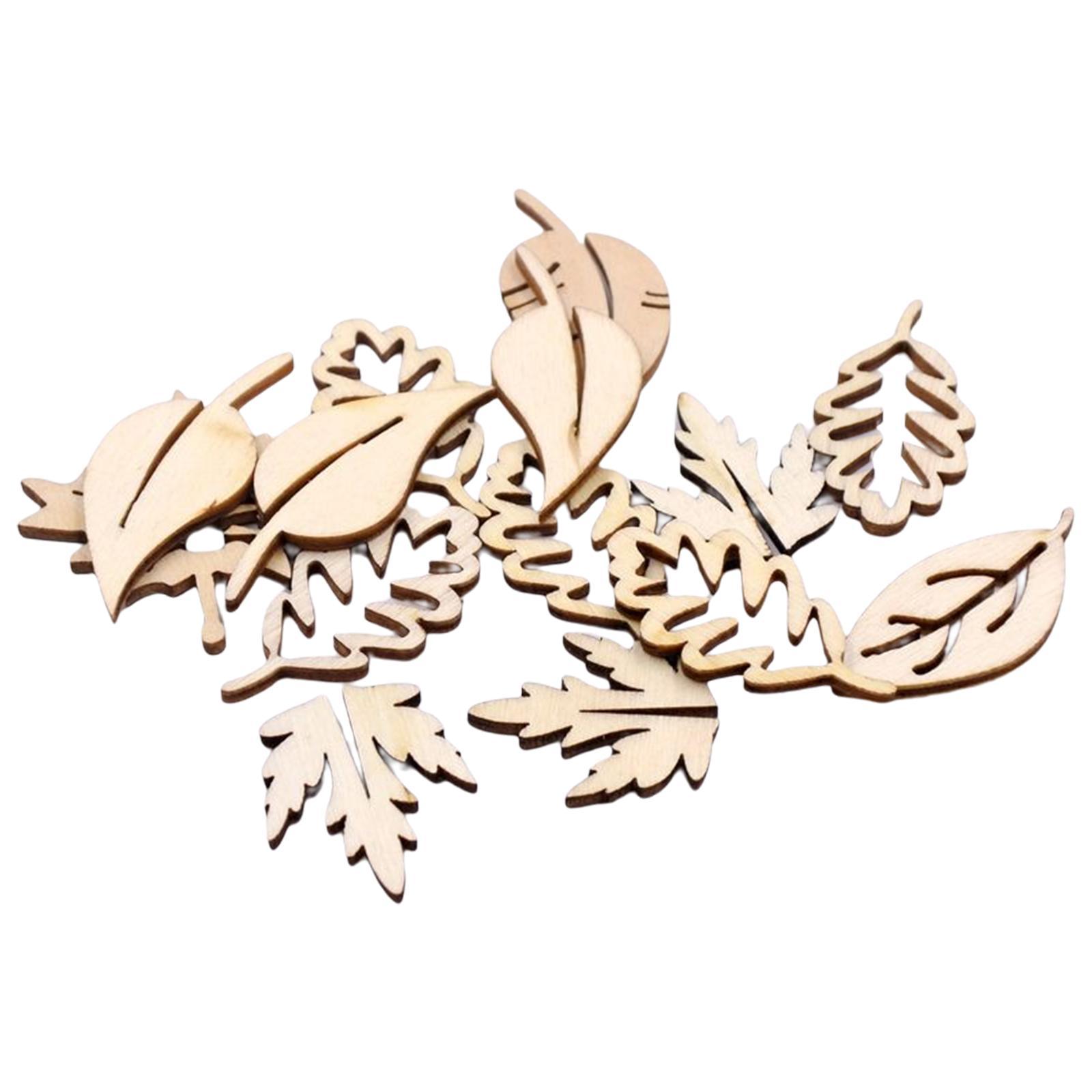 50 Pieces Unfinished   Slices Wooden Home Wedding Ornaments Discs