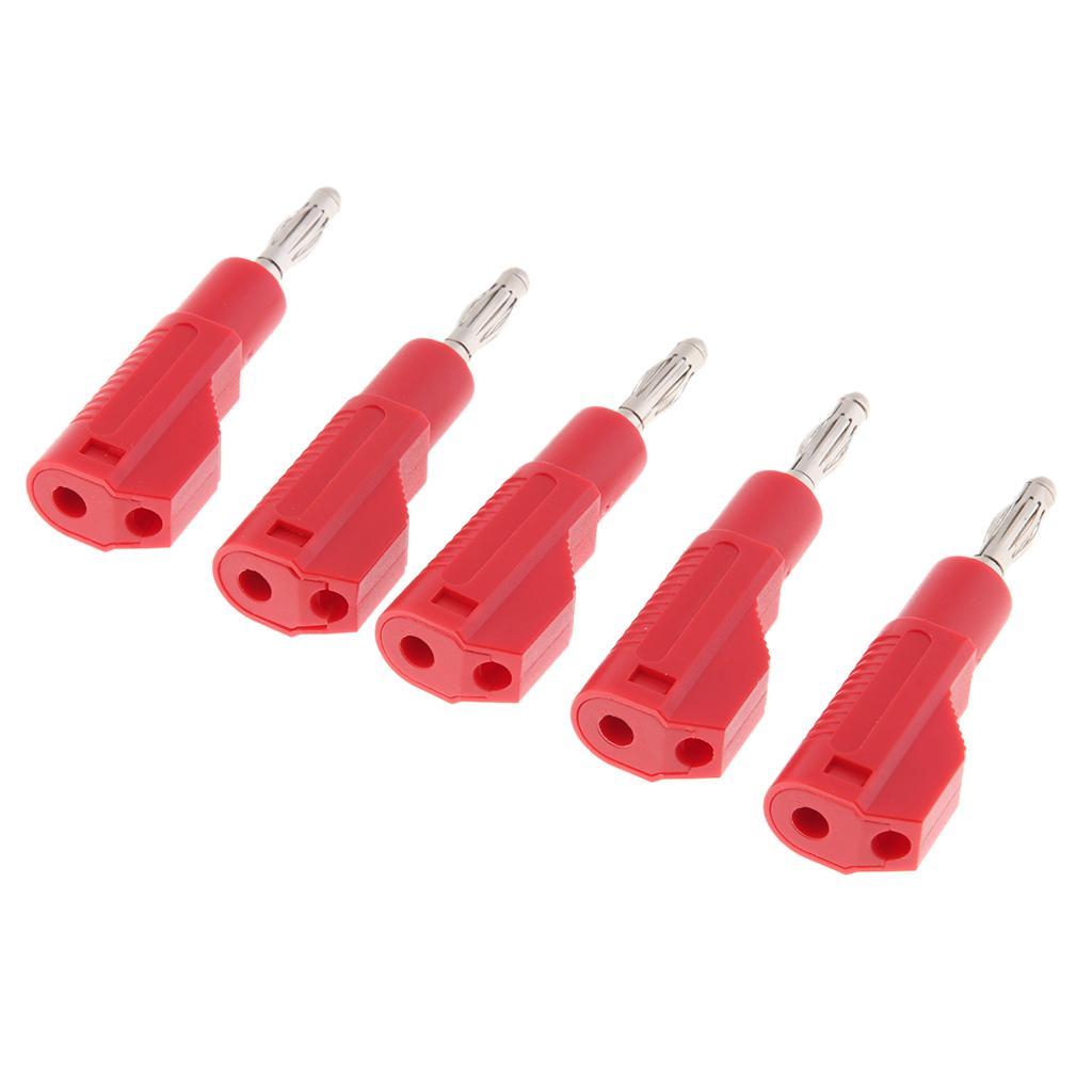 Banana Plug Gold Plated Stackable 4mm Speaker Connector Black Red X 10 PCS