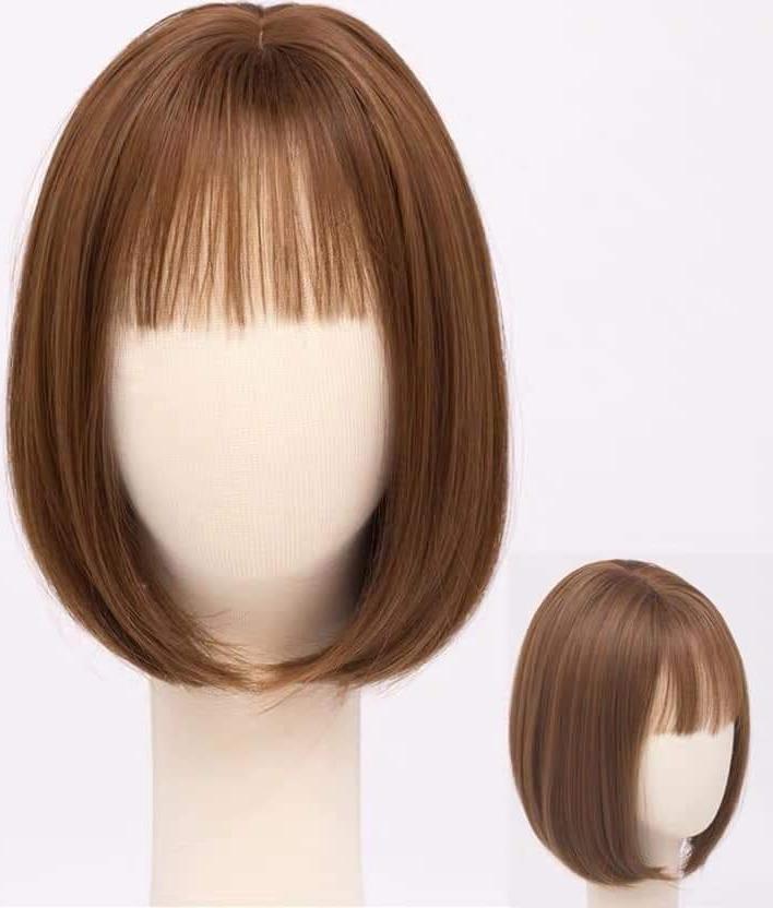 Tóc giả nguyên đầu cup ngắn kiểu Hàn Quốc siêu xinh có rãnh da đầu. Chịu nhiệt tốt, có thể bấm, uốn, duỗi, gội. Giống tóc thật 100%. Kèm theo lưới và lược - Xám khói