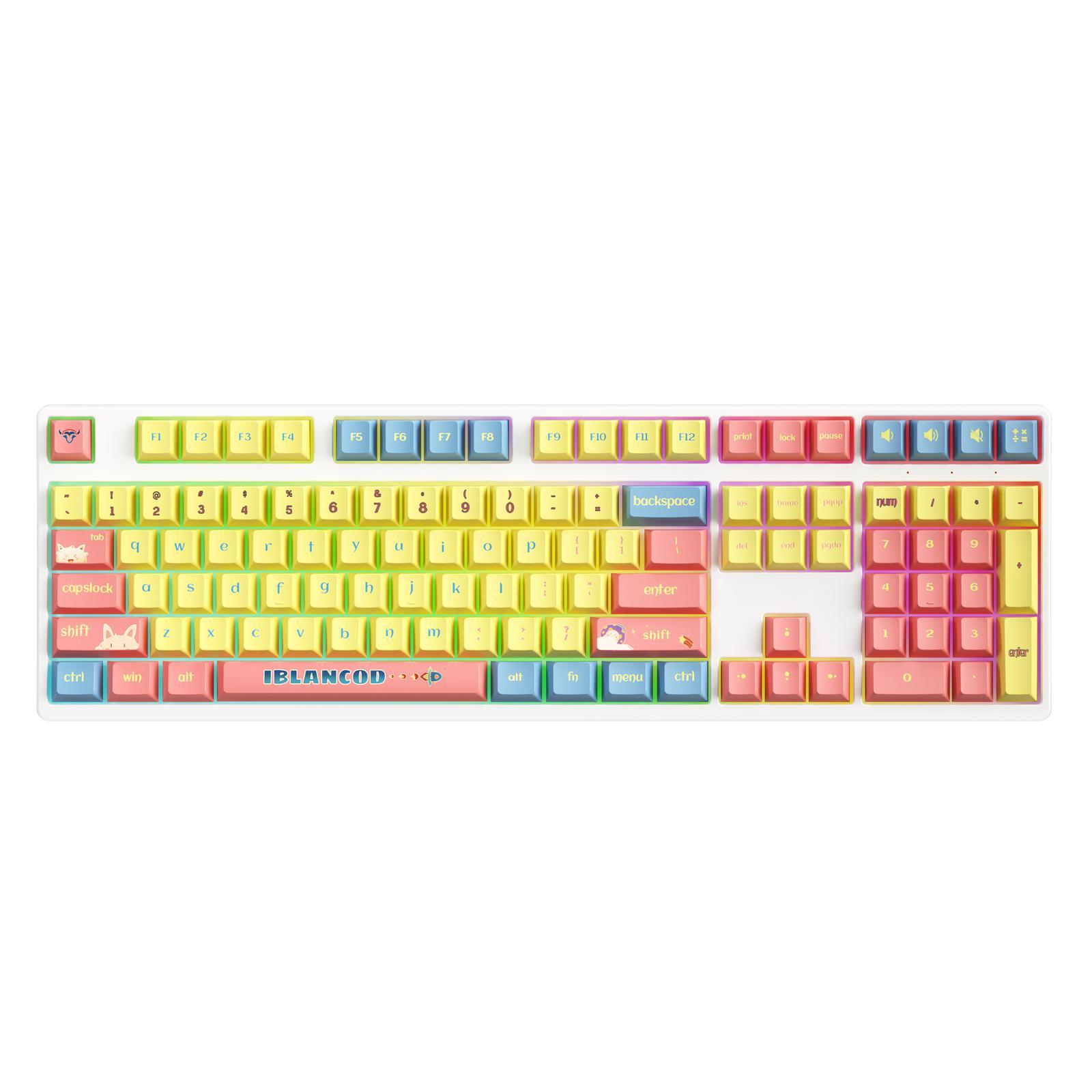 127 Keys Keycaps PBT for cross Mechanical Shafts Easy to Install Durable