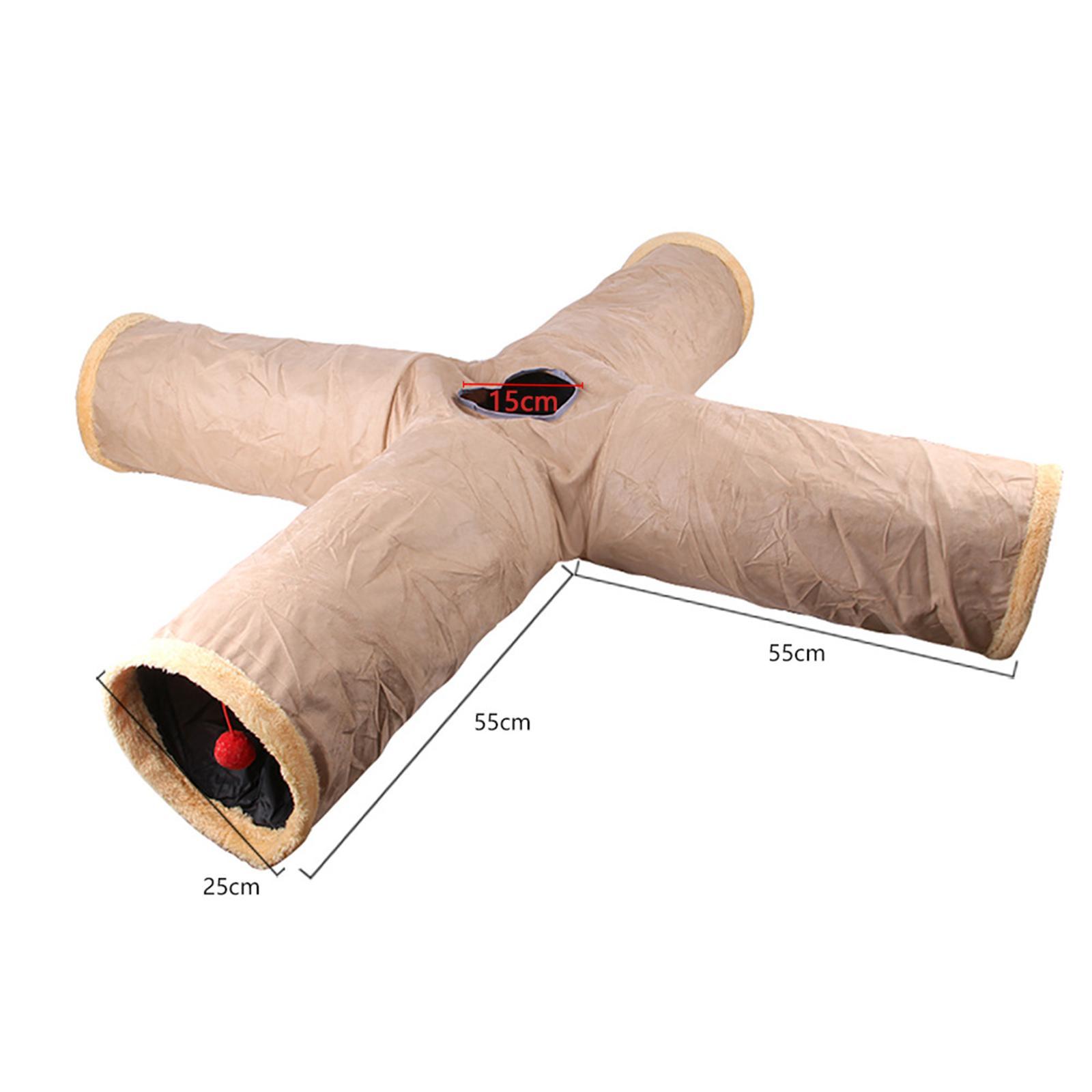 Cat Tunnel Tube for Indoor Cats, Cat Toys 4 Way Collapsible, Kitty Tunnel Cat Pet Toys Peek Hole Toy for Puppy, Kitten, Rabbit