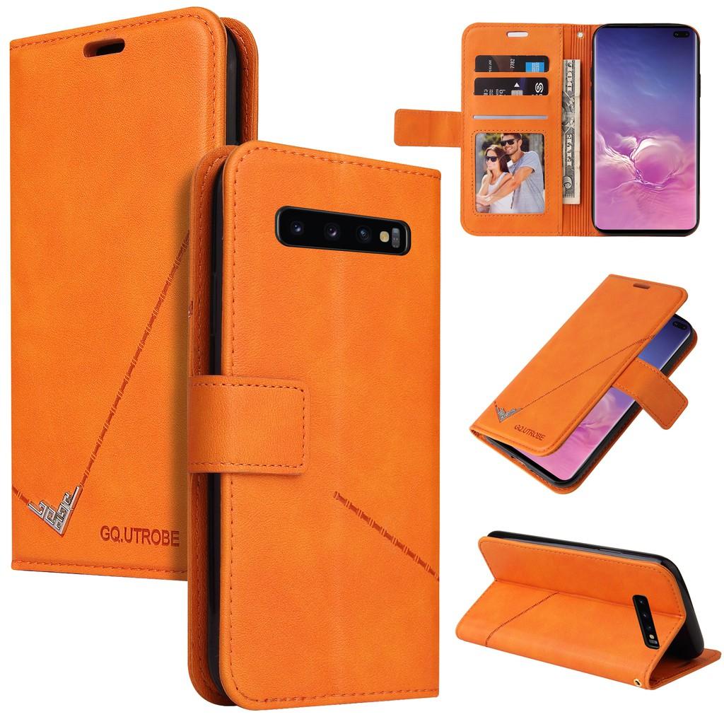 Ốp điện thoại da PC PU cứng dạng ví nắp lật cho Samsung Galaxy S10 S9 S8 Plus S10+ S9+ S8+