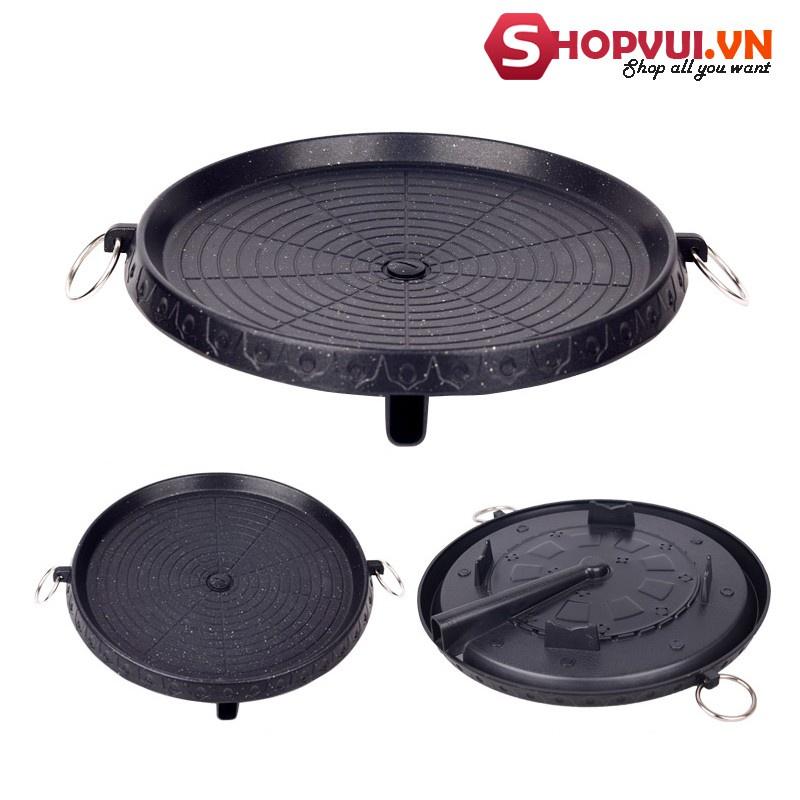 Chảo vân đá nướng thịt kiểu hàng quốc vỉ nưởng BBQ cao cấp- loại dày