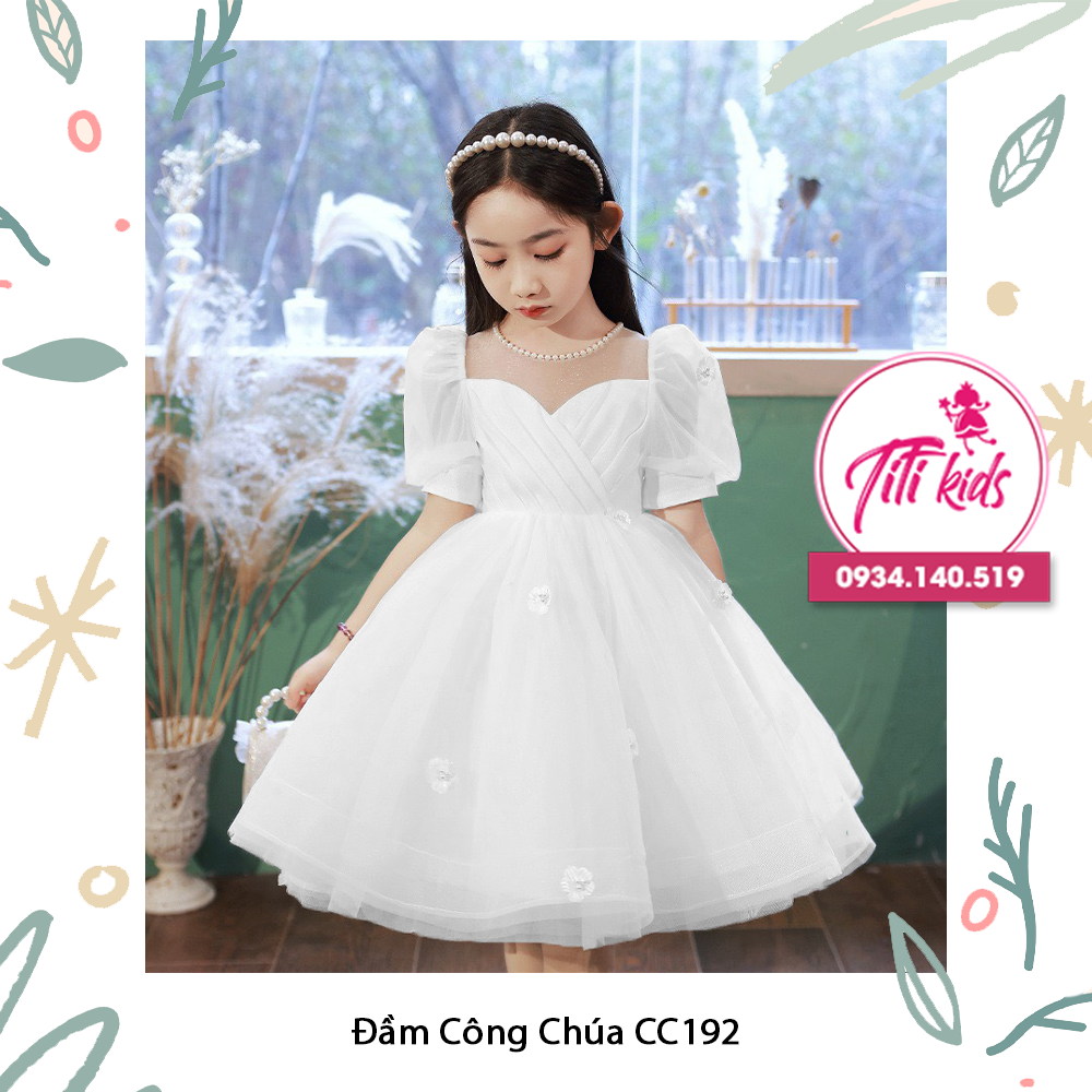 ĐẦM CC TRẮNG NGẮN HOA RƠI - CC192