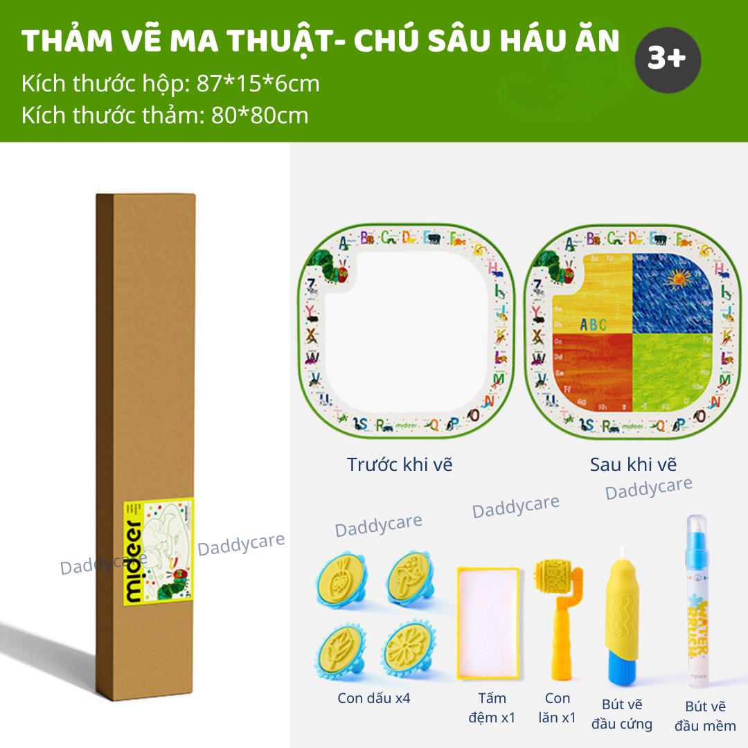 Thảm vẽ tranh nước Mideer Magic Water Doodle Mat tranh tô màu nước ma thuật cho bé