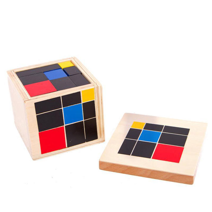 Hộp tam thức Trinomial Cube giáo cụ Montessori