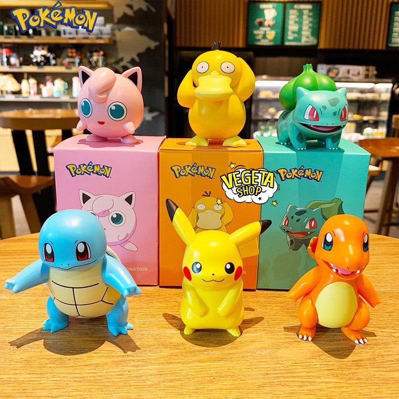 Mô hình Charmander Pikachu Bubasaur Squirtle Psyduck Jigglypuff nguyên bản - Hộp màu tinh tế mô hình sắc nét - Cao 5~8cm