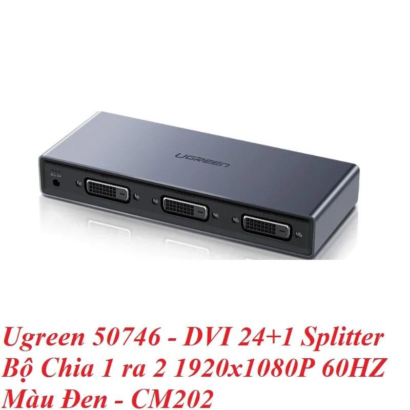 Ugreen UG50746CM202TK Màu Đen Bộ chia DVI 1 ra 2 DVI 24 + 1 hỗ trợ 1920x1080P - HÀNG CHÍNH HÃNG