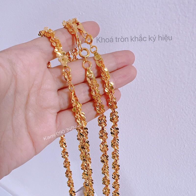 ̂ ̂̀ xoắn hoa mai mạ vàng 18k bền màu có khắc ký hiệu italy DVHM