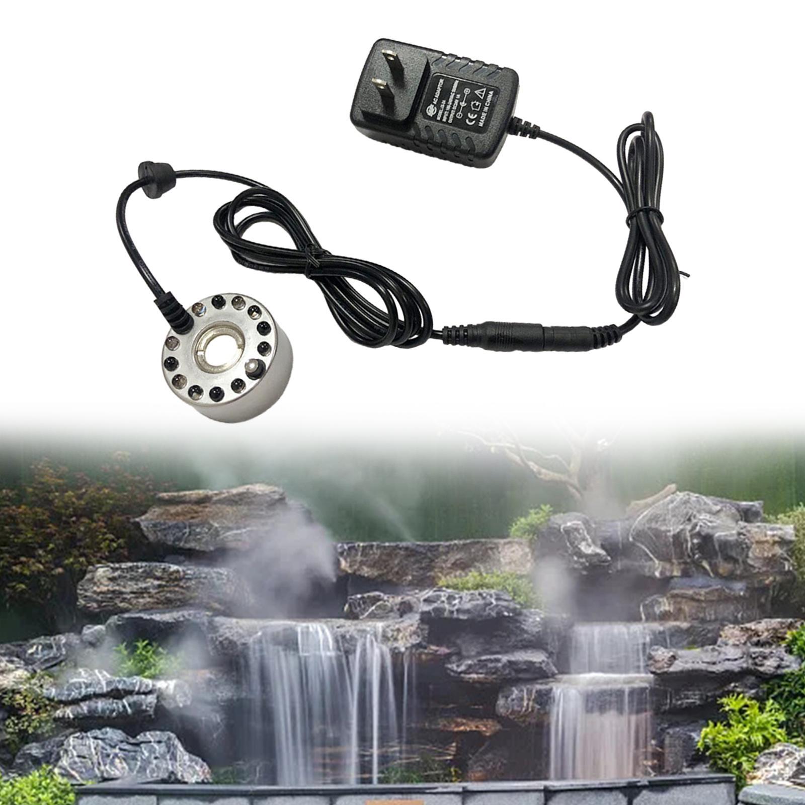 Pond Fog Machine Air Humidifier 12 LED Lights US Adapter Plug for Vase Basin