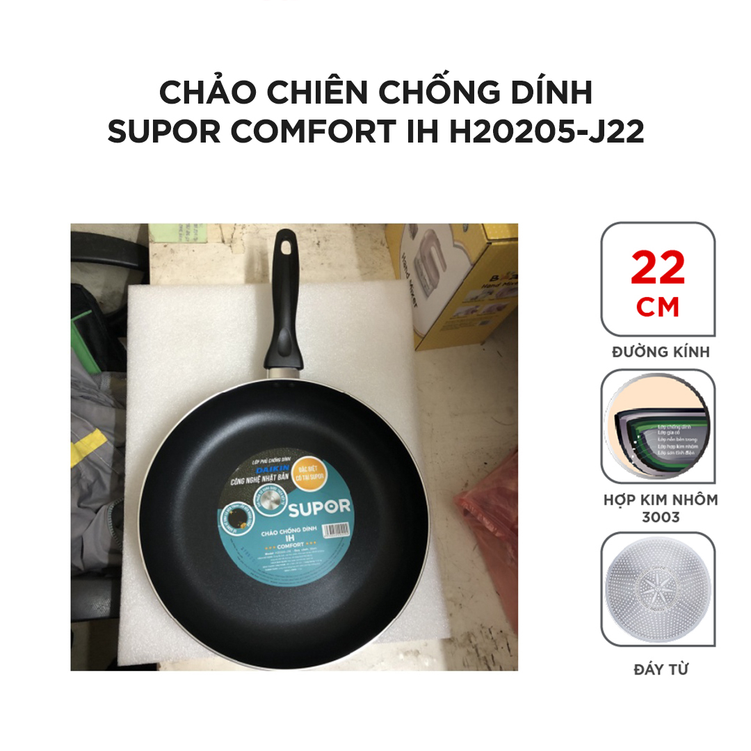 Chảo chiên Supor Comfort IH size 22cm, 30cm H20205-J22 H20205-J30