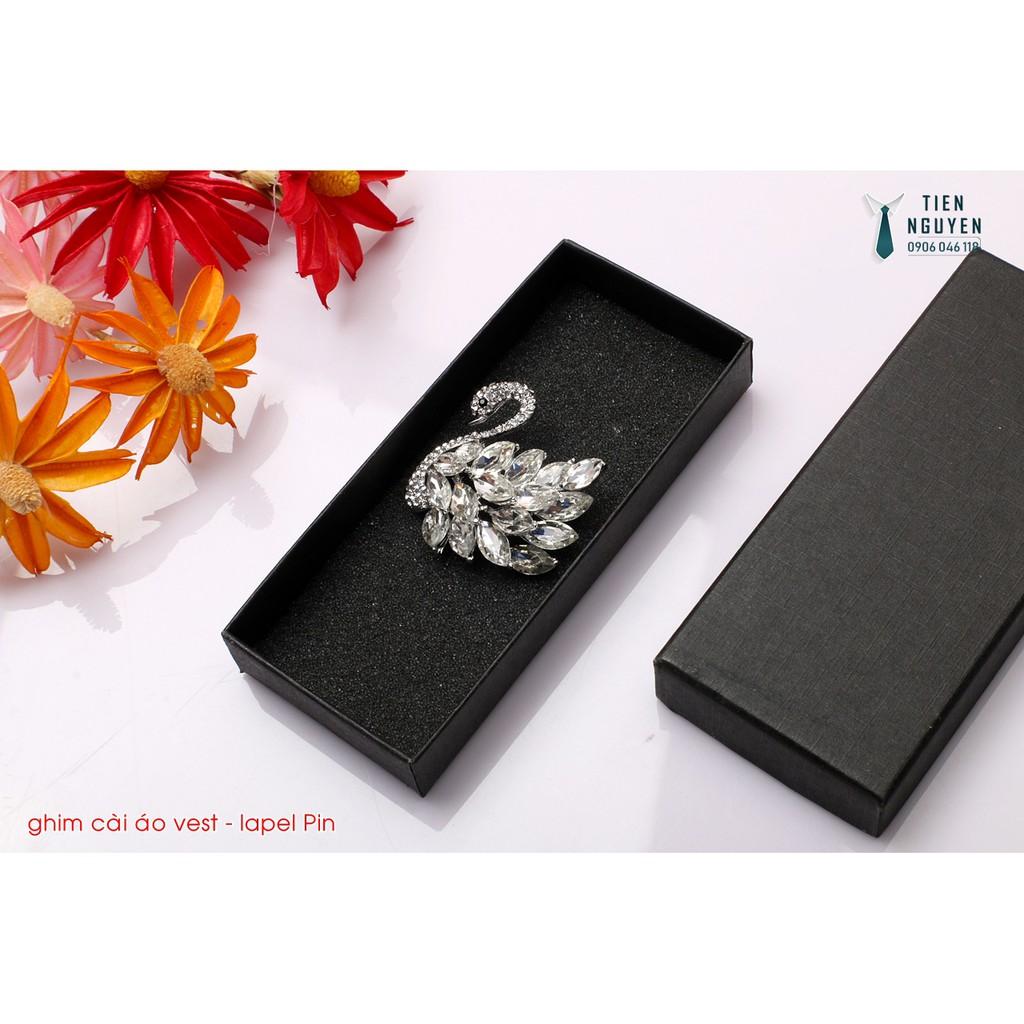 Ghim cài áo - ghim cài vest Chim công đính đá