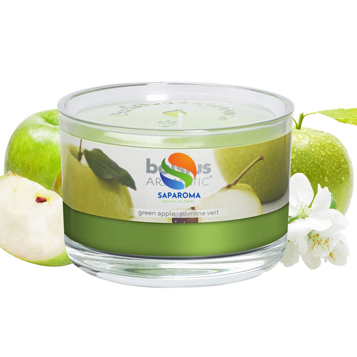 Ly nến thơm tinh dầu Bolsius Green Apple 155g QT024882 - hương táo xanh, nến trang trí, thơm phòng, thư giãn, Hỗ trợ khử mùi