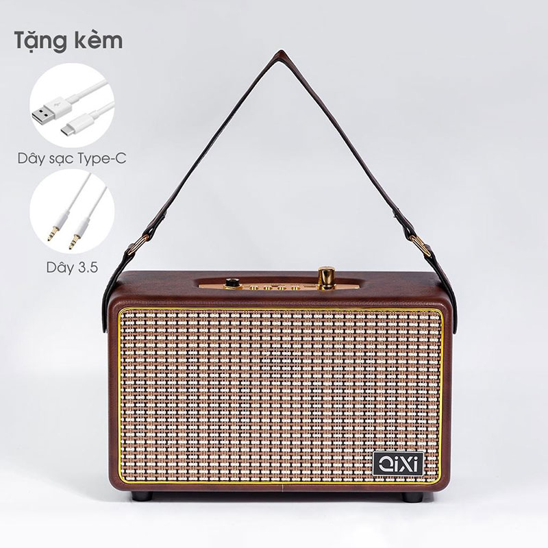 Loa Bluetooth DKB SK-2025 - Loa không dây - Bọc da thiết kế cổ điển sang trọng - Hệ thống loa 2.1 công suất 20W âm thanh trầm ấm - Tích hợp cổng micro 6.5mm - Kết nối Bluetooth 5.0, AUX, USB, TF card - Dung lượng pin cao - Hàng Chính Hãng