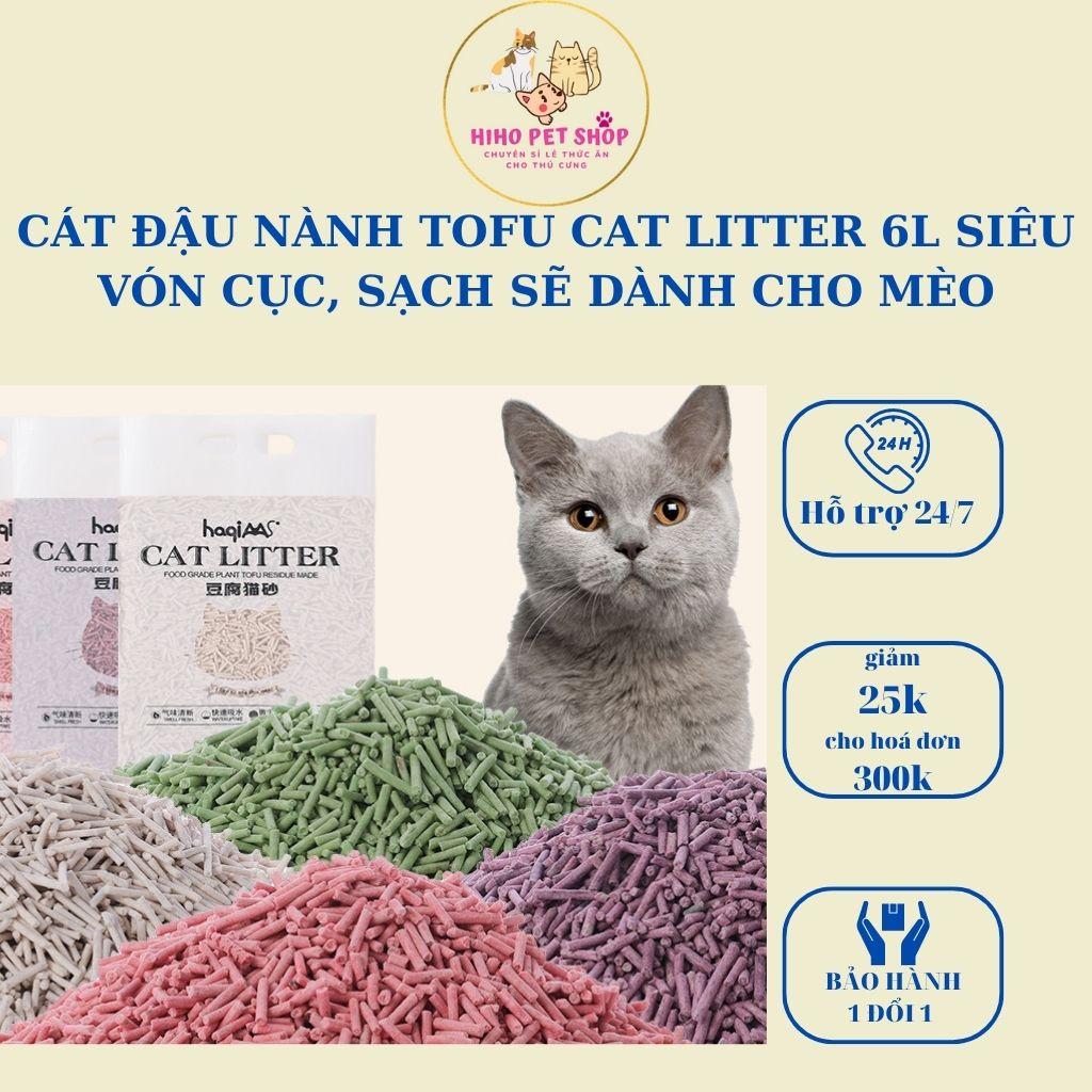 Cát đậu nành TOFU CAT LITTER 6L siêu vón cục, sạch sẽ cho chó mèo - Gói 2,3kg