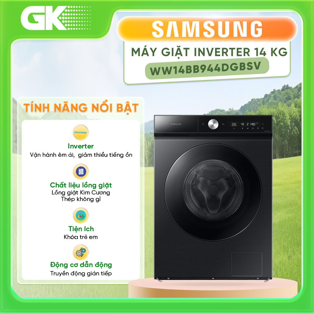 WW14BB944DGBSV - Máy giặt Samsung Inverter  14 kg WW14BB944DGBSV - Hàng Chính Hãng - Chỉ Giao Hồ Chí Minh