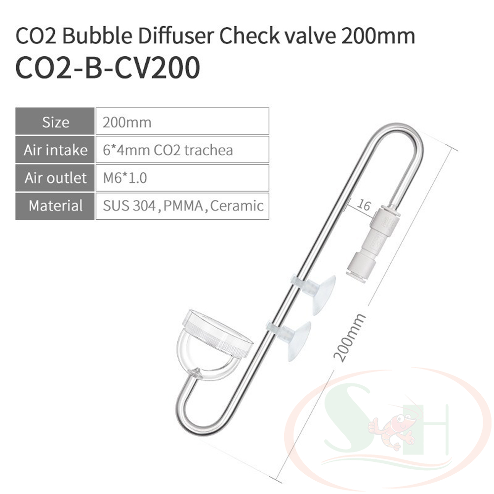 Sủi co2 Week Aqua Bubble Diffuser Ver.2 đếm giọt co2 mịn bể thủy sinh cá tép cảnh