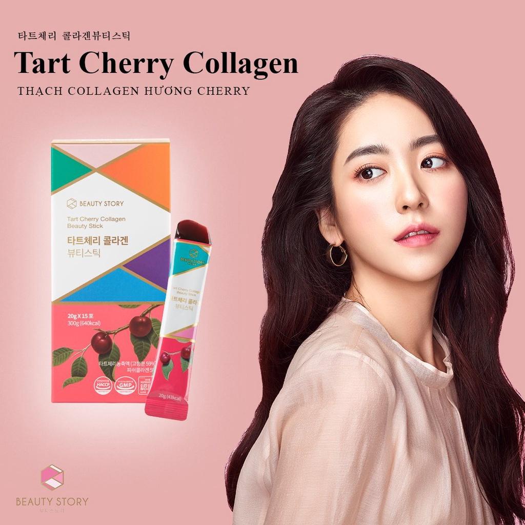 Thạch Collagen Vitamin BEAUTY STORY Vị Tart Cherry Hàn Quốc - 20g x 15 tuýp