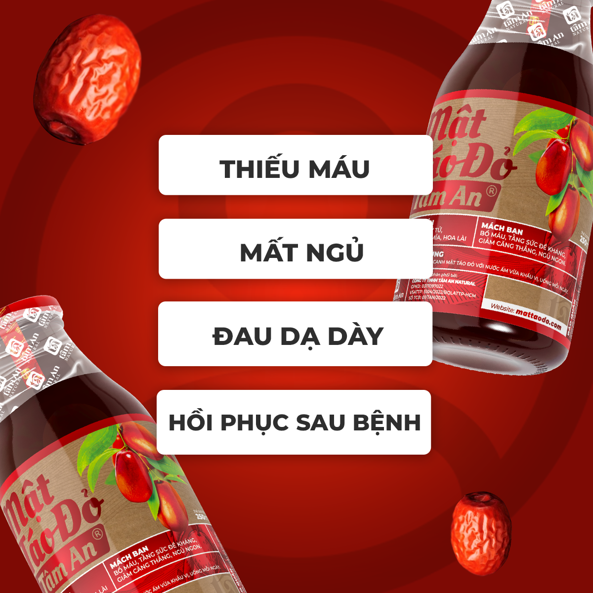 MẬT TÁO ĐỎ THUẦN CHAY HỖ TRỢ BỔ MÁU ĐẸP DA (250ML)