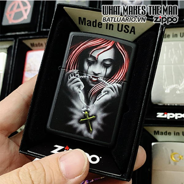 Bật Lửa Zippo 218 Girl With Rosary Design