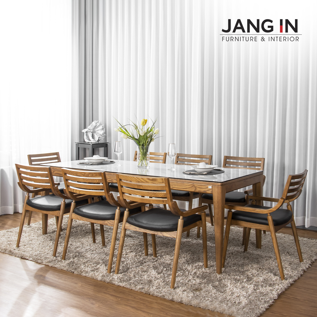 Bộ Bàn Ăn Spencer Ceramic 8 Chỗ Jang In