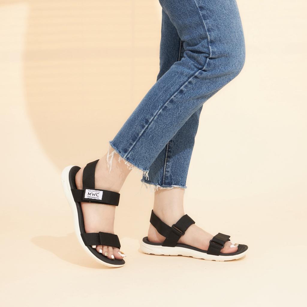 Giày MWC 2910 - Giày Sandal Đế Bằng, Giày Sandal Quai Ngang Vải Dù Đế Bằng Cực Đẹp