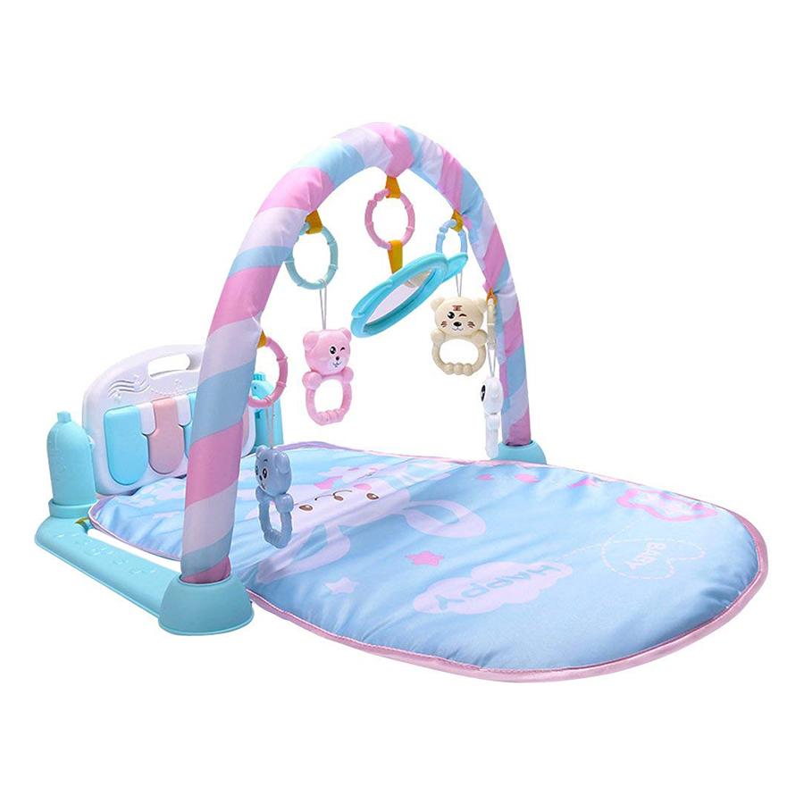 Thảm Nằm Chơi Cho Bé Phát Nhạc Kèm Bộ 5 Miếng Bịt Ổ Điện 2 Chân Hình Bầu Dục - Hàng Chất Lượng