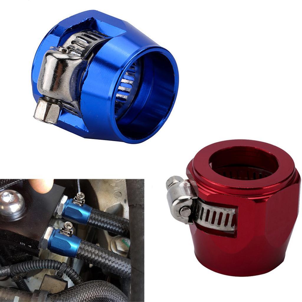 Aluminum Auto Car AN8 Hose End Finisher Fuel Oil Water Pipe Clip Clamp Red